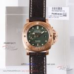 VS Factory Panerai Luminor Submersible 1950 3 Days P.9000 Automatic Bronzo 47MM Watch - PAM00382 Rose Gold Case Green Dial 
